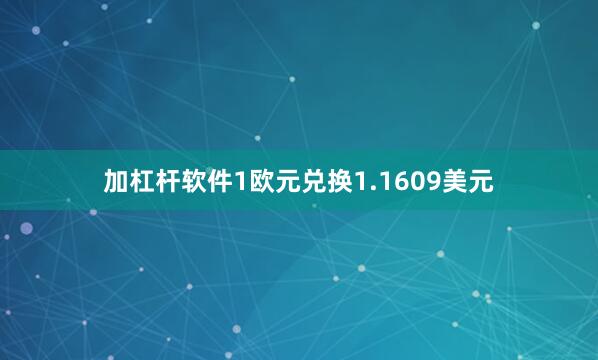 加杠杆软件1欧元兑换1.1609美元